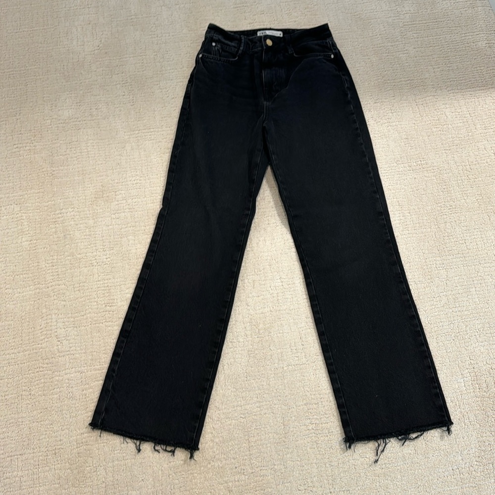 Zara straight leg black jeans size 2